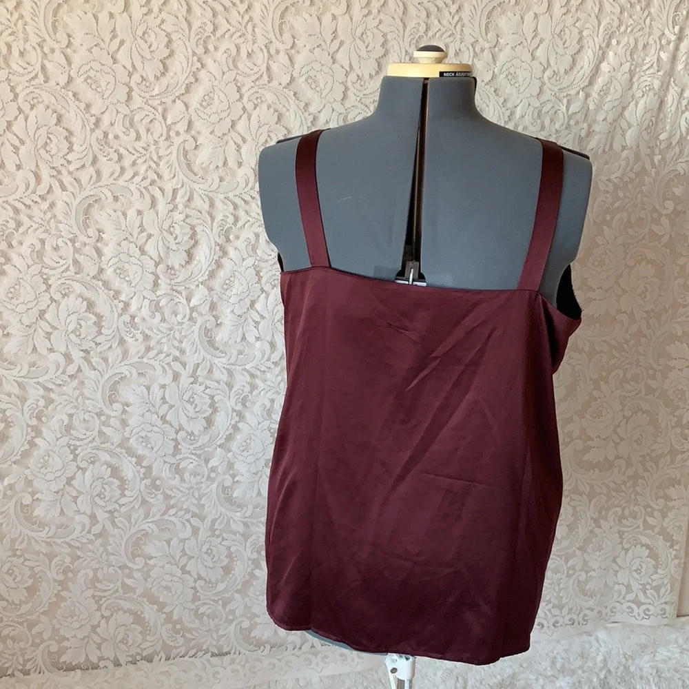 Sexy Maurices maroon lace trim tank, XXL - Picture 4 of 7